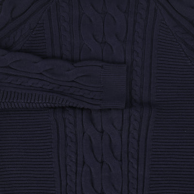 Braided knit navy sweater by Bamboo