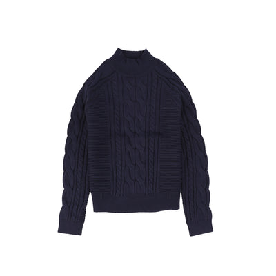 Braided knit navy sweater by Bamboo