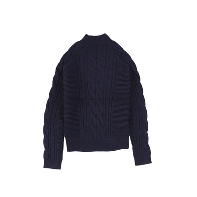 Braided knit navy sweater by Bamboo