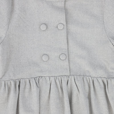 Wool button light grey waisted dress by Bamboo