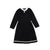 Knit pleated black trim collar dress by Bamboo