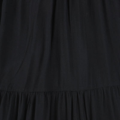 Tiered velour & cupro black maxi dress by Bamboo