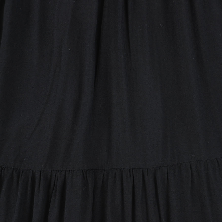 Tiered velour & cupro black maxi dress by Bamboo