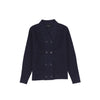 Double breasted navy knit blazer by Bamboo