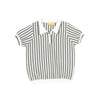 Striped collar sage sweater by Le Bourdon