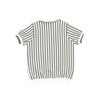 Striped collar sage sweater by Le Bourdon