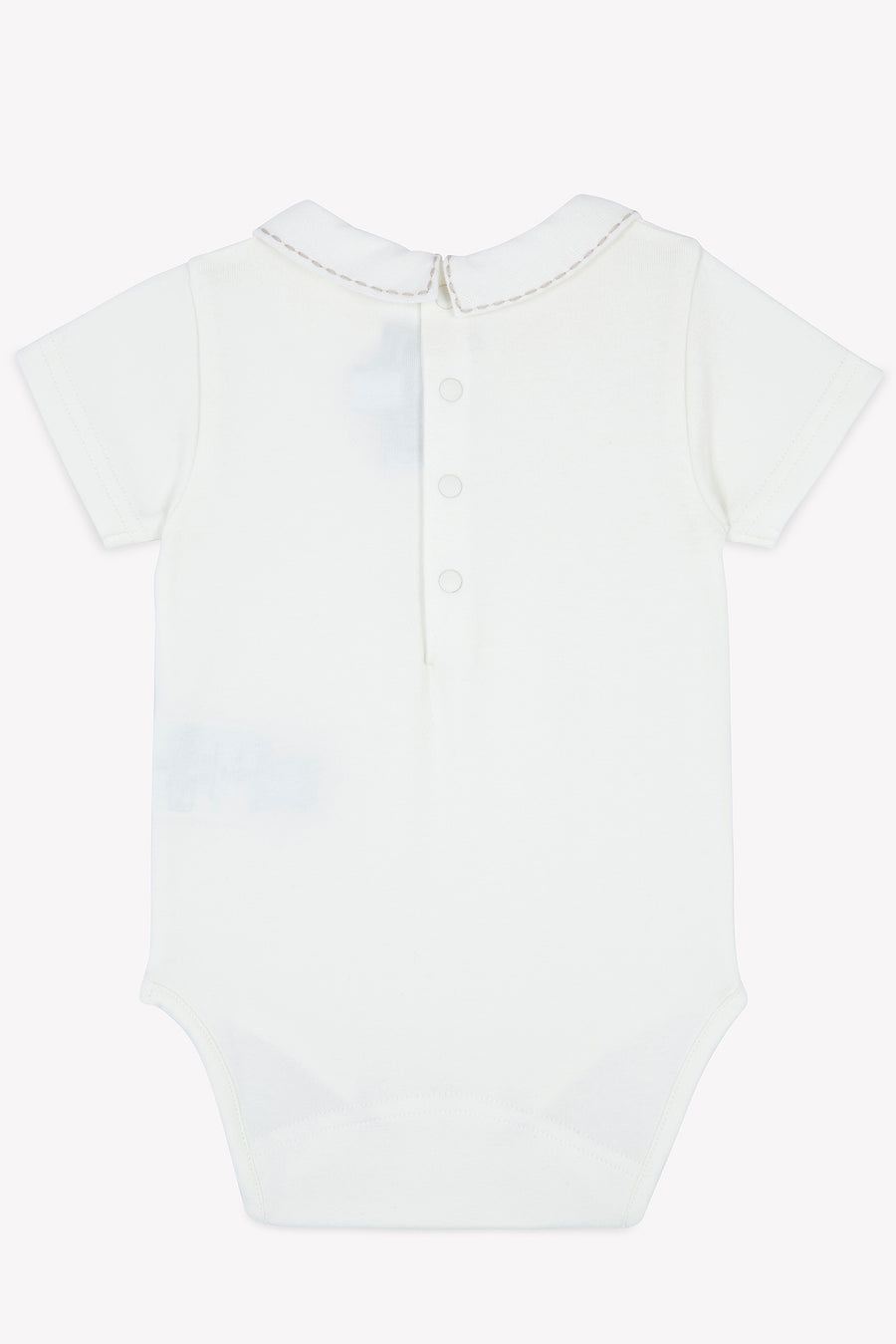 Collared taupe stitch onesie by Tartine Et Chocolat