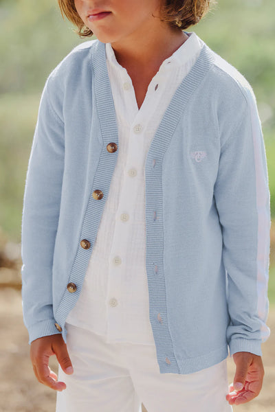 Blue V-neck cardigan by Tartine Et Chocolat