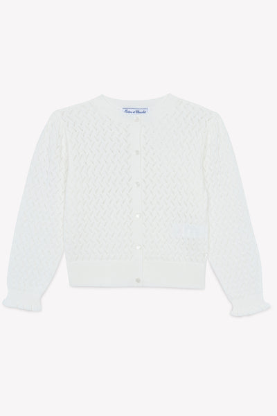 Pointelle white cardigan by Tartine Et Chocolat