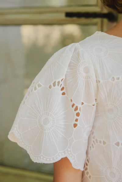 Eyelet flower white dress by Tartine Et Chocolat