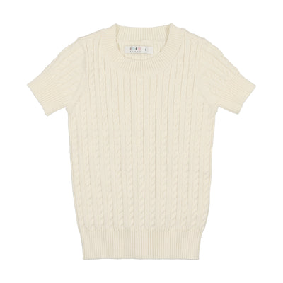 Cabled cream sweater by Coco Blanc