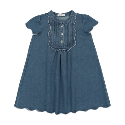 Scalloped denim dress by Coco Blanc