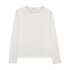 Crew neck white with tan tee by Coco Blanc