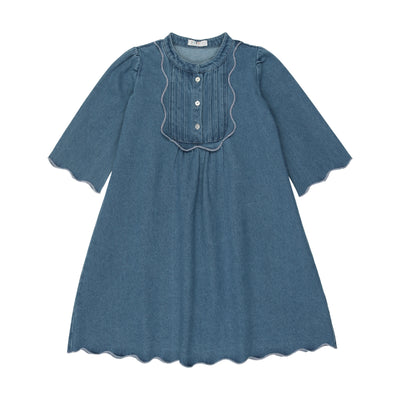 Scalloped denim dress by Coco Blanc