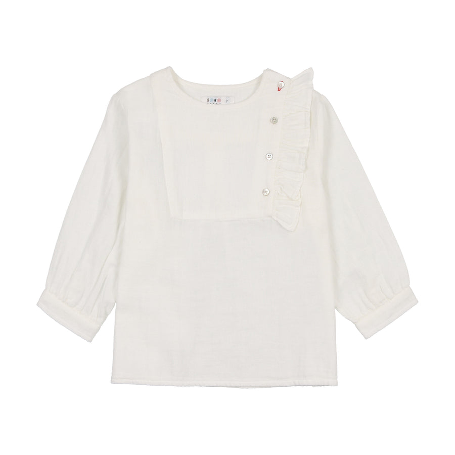 Ruffle white blouse by Coco Blanc