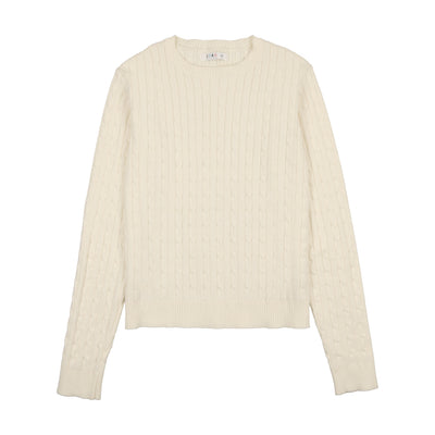 Cream cabled sweater by Coco Blanc