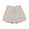 Button sand linen pull on shorts by Coco Blanc