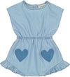 Hearts patch light blue overalls by Louis Louise