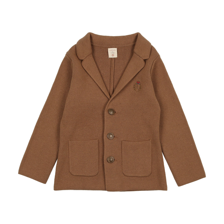 Crest knit camel blazer by Lil Leggs