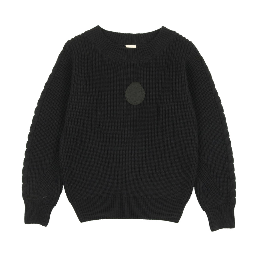 Chunky crest knit black sweater by Lil Leggs