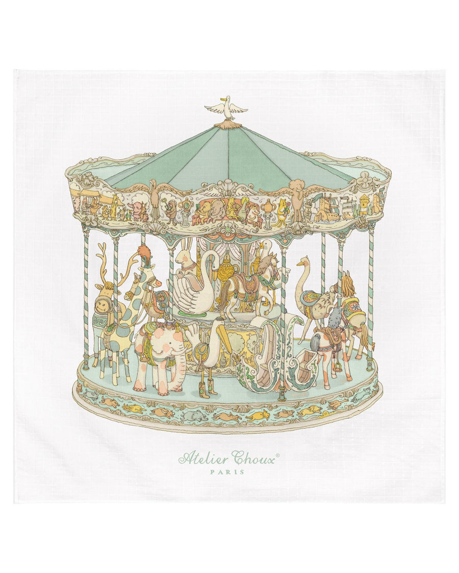 Carousel green swaddle by Atelier Choux