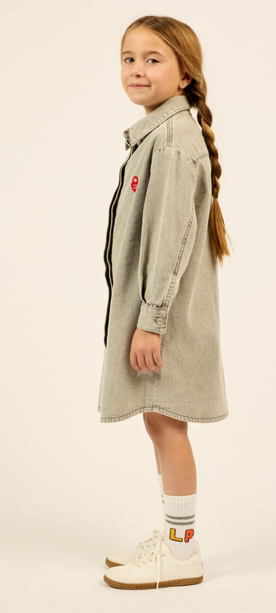 Grey denim shirt dress by Little Parni