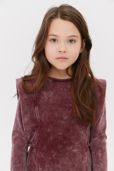 Acid wash burgundy dress by Crew Kids