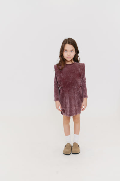 Acid wash burgundy dress by Crew Kids