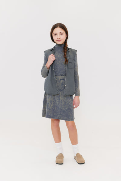 Wash blue denim turtleneck by Crew Kids