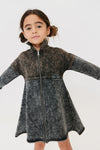 Denim black zip dress by Crew Kids