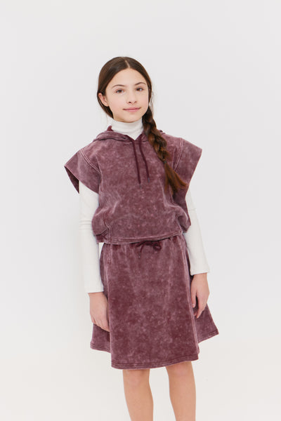 Acid wash burgundy skirt by Crew Kids