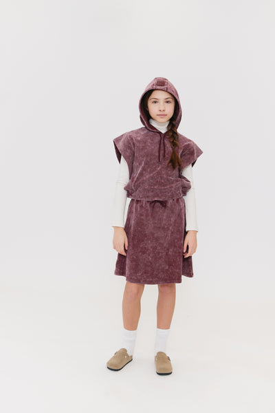 Acid wash burgundy skirt by Crew Kids