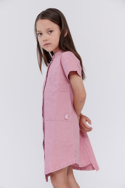 Utility pink shirt dress by Crew Kids