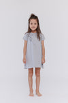 Knot grey cotton dress by Crew Kids