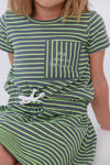 Neon stripe green dress by Crew Kids