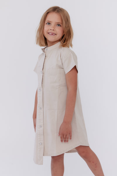 Utility stone shirt dress by Crew Kids