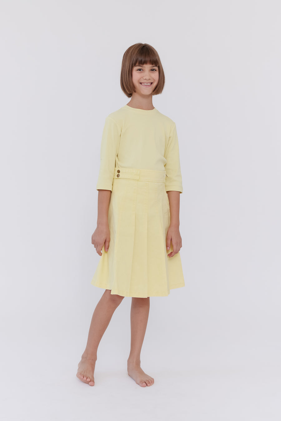 Half pleat yellow skirt by Crew Kids