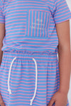 Neon stripe blue dress by Crew Kids