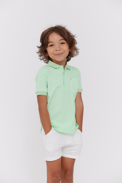 Grommet green pocket polo by Crew Basics