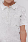 Grommet white pocket polo by Crew Basics