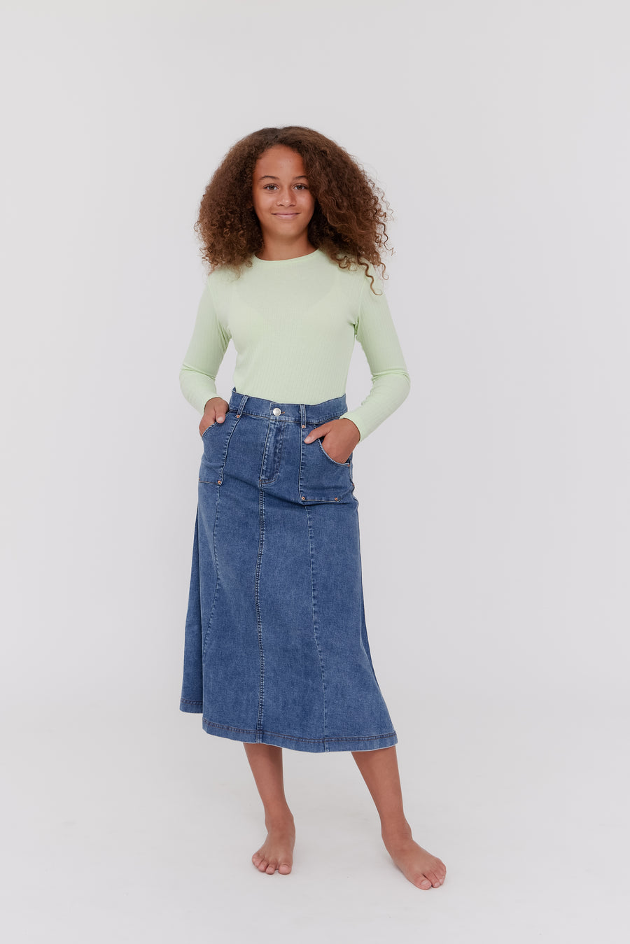 Pocket blue maxi skirt by Crew Basics