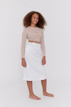 2 tone white maxi skirt by Crew Basics