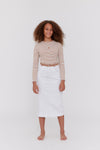 2 tone white maxi skirt by Crew Basics