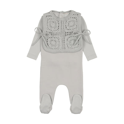 Crochet fog vest footie + bonnet by Bee & Dee