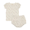 Dainty white/floral short sleeve set by Lilette