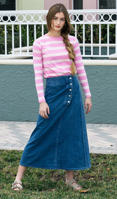 Peony denim skirt by Froo