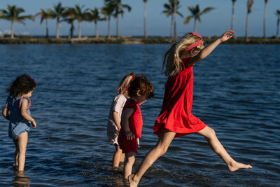 Patch red short sleeve dress by Lil Leggs