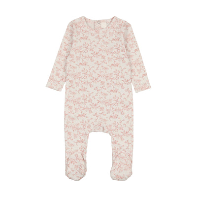 Dainty vine pink footie by Bonjoy