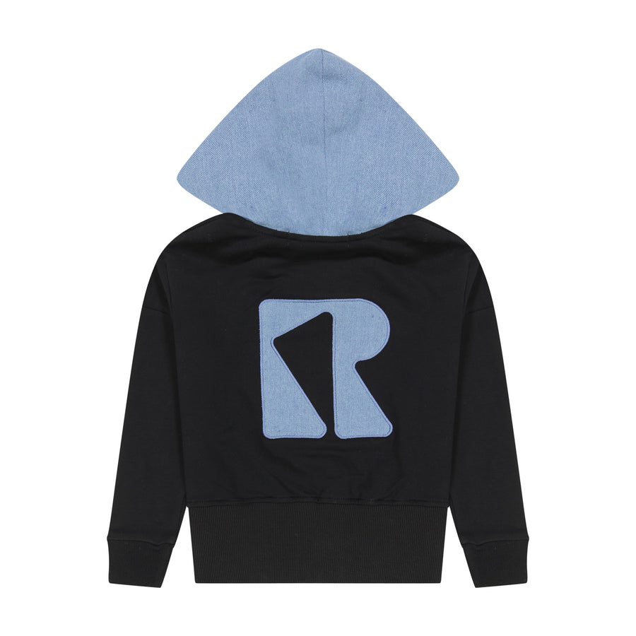 Denim hood scuba bomber by Retro Kid