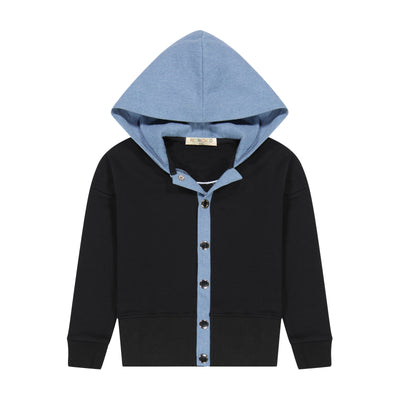 Denim hood scuba bomber by Retro Kid